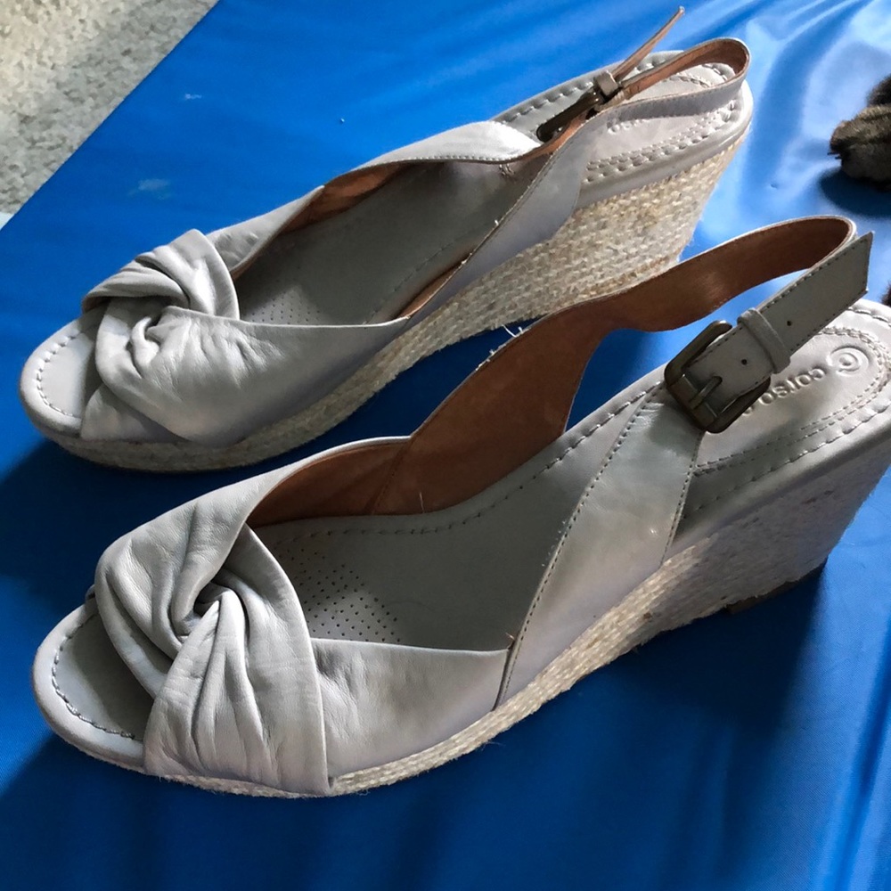 Lovely Braided wedge sling back sandals